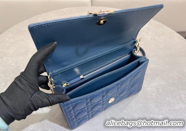 Pretty Style Dior My Dior Top Handle Bag in Cannage Lambskin M0997 Deep Ocean Blue 2025