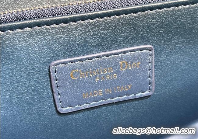 Pretty Style Dior My Dior Top Handle Bag in Cannage Lambskin M0997 Deep Ocean Blue 2025