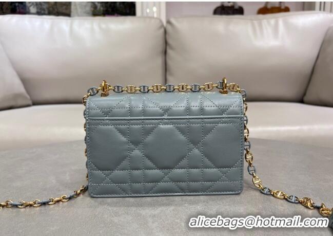 Pretty Style Dior Miss Caro Mini bag in Macrocannage Lambskin M5169 Deep Grey 2025