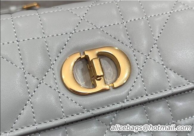 Well Crafted Dior Miss Caro Mini bag in Macrocannage Lambskin M5169 Cloud Grey/Pink 2025