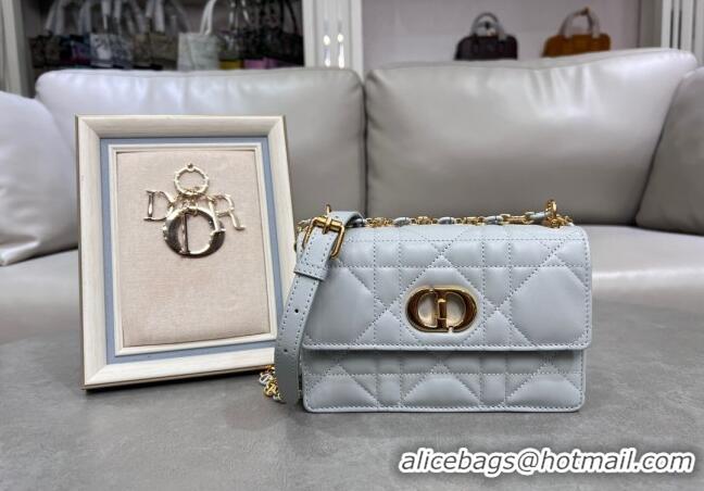 Well Crafted Dior Miss Caro Mini bag in Macrocannage Lambskin M5169 Cloud Grey/Pink 2025