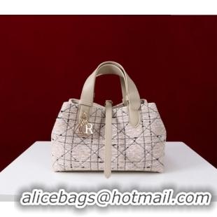 Good Looking Dior Small Dior Toujours Bag in Cannage Tweed M1188 Beige/Pink 2025