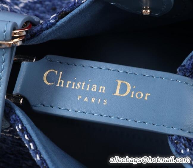 Buy Fashionable Dior Small Dior Toujours Bag in Cannage Tweed M1188 Denim Blue 2025