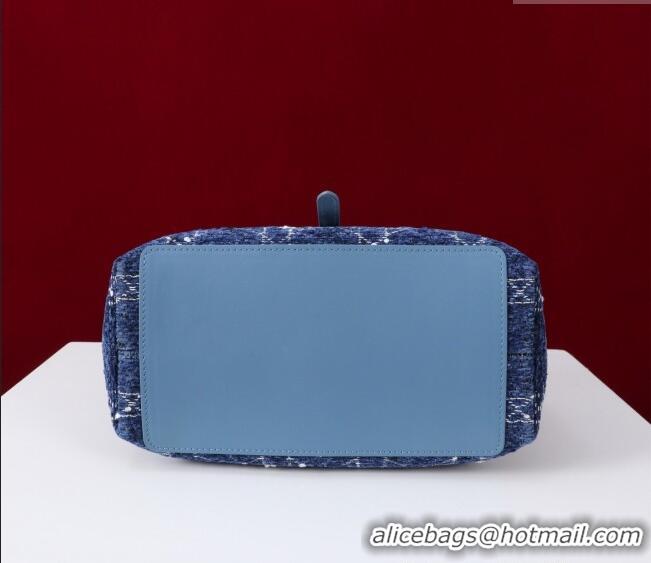 Buy Fashionable Dior Small Dior Toujours Bag in Cannage Tweed M1188 Denim Blue 2025