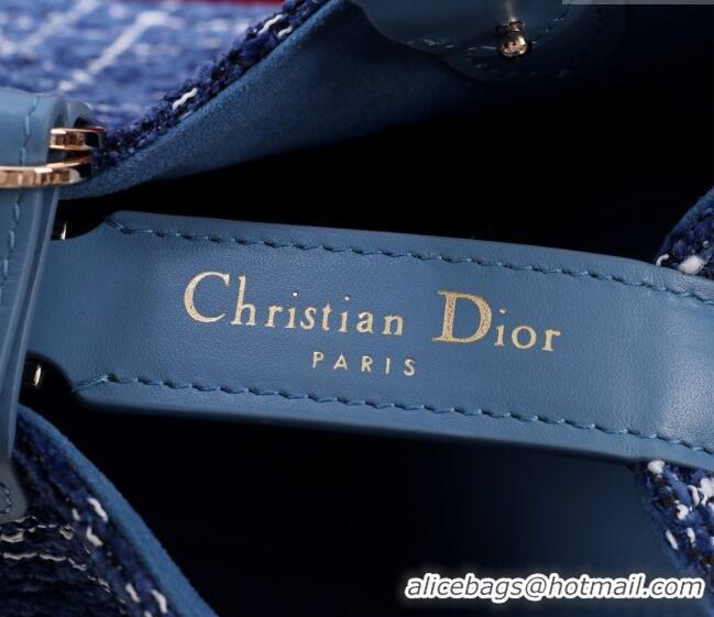 Grade Quality Dior Medium Dior Toujours Bag in Cannage Tweed M1188 Denim Blue 2025