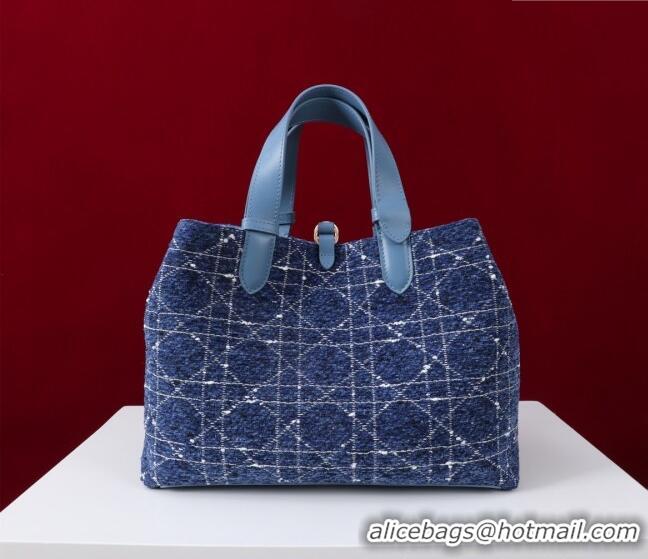 Grade Quality Dior Medium Dior Toujours Bag in Cannage Tweed M1188 Denim Blue 2025