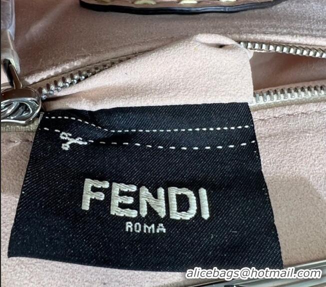 Famous Brand Fendi Peekaboo Mini Bag with Topstitches in Romano Leather 8BN244 Light Pink 2025