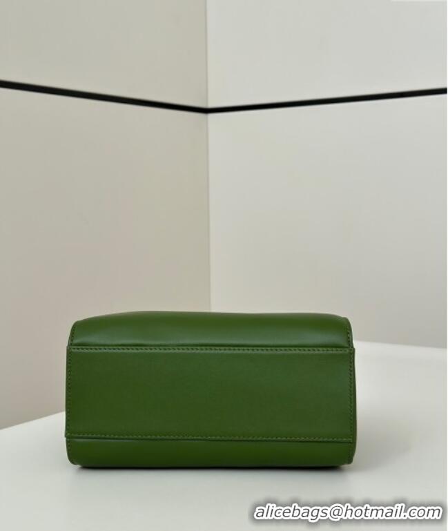 Super Quality Fendi Peekaboo Mini Bag in Soft Lambskin 8383 Green 2025