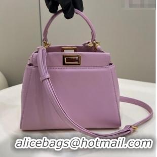 Reasonable Price Fendi Peekaboo Mini Bag in Soft Lambskin 8383 Pink Purple 2025