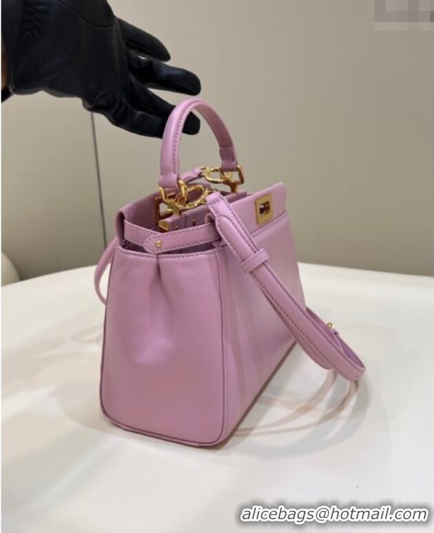 Reasonable Price Fendi Peekaboo Mini Bag in Soft Lambskin 8383 Pink Purple 2025