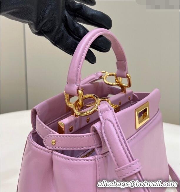 Reasonable Price Fendi Peekaboo Mini Bag in Soft Lambskin 8383 Pink Purple 2025