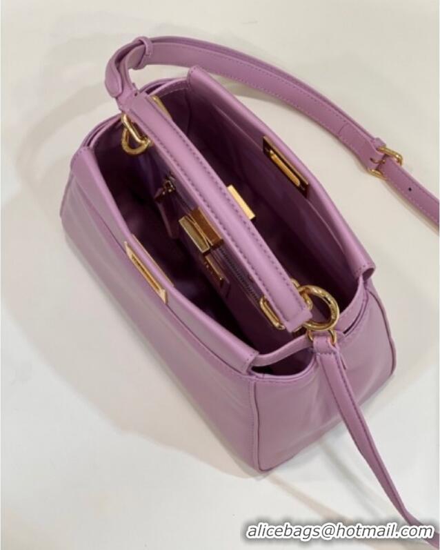 Reasonable Price Fendi Peekaboo Mini Bag in Soft Lambskin 8383 Pink Purple 2025