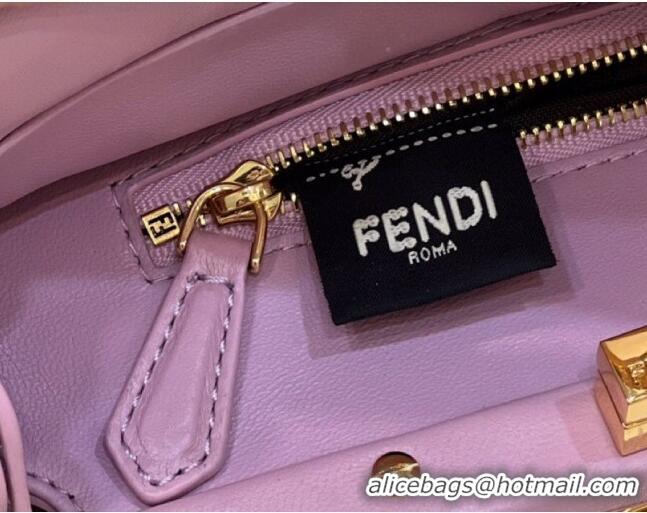 Reasonable Price Fendi Peekaboo Mini Bag in Soft Lambskin 8383 Pink Purple 2025