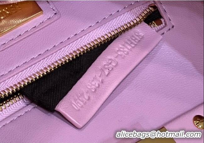 Reasonable Price Fendi Peekaboo Mini Bag in Soft Lambskin 8383 Pink Purple 2025