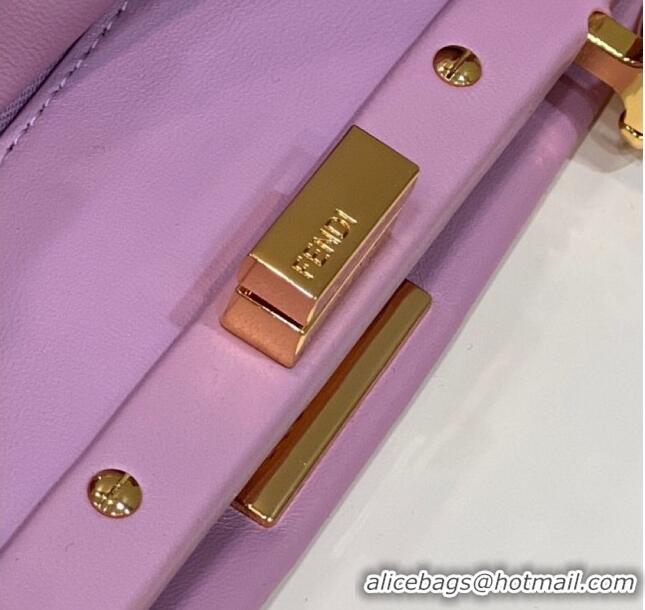 Reasonable Price Fendi Peekaboo Mini Bag in Soft Lambskin 8383 Pink Purple 2025