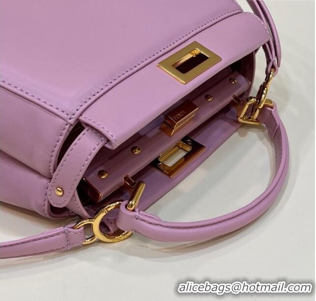 Reasonable Price Fendi Peekaboo Mini Bag in Soft Lambskin 8383 Pink Purple 2025