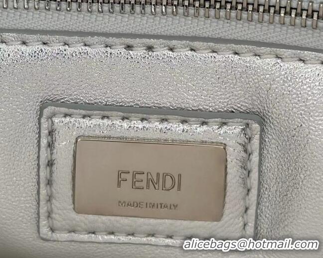 Luxury Discount Fendi Peekaboo Mini Bag in Soft Calfskin 2590 Silver 2025