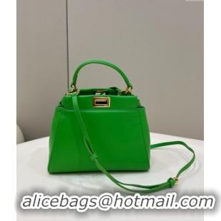 Grade Quality Fendi Peekaboo Mini Bag in Soft Lambskin 2590 Apple Green 2025