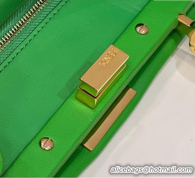 Grade Quality Fendi Peekaboo Mini Bag in Soft Lambskin 2590 Apple Green 2025