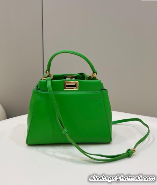 Grade Quality Fendi Peekaboo Mini Bag in Soft Lambskin 2590 Apple Green 2025