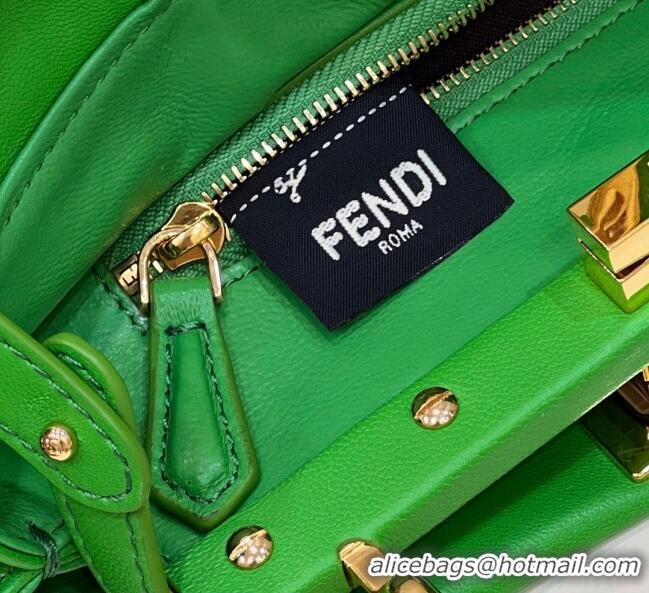 Grade Quality Fendi Peekaboo Mini Bag in Soft Lambskin 2590 Apple Green 2025