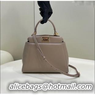 Pretty Style Fendi Peekaboo Mini Bag in Soft Lambskin 2590 Grey 2025