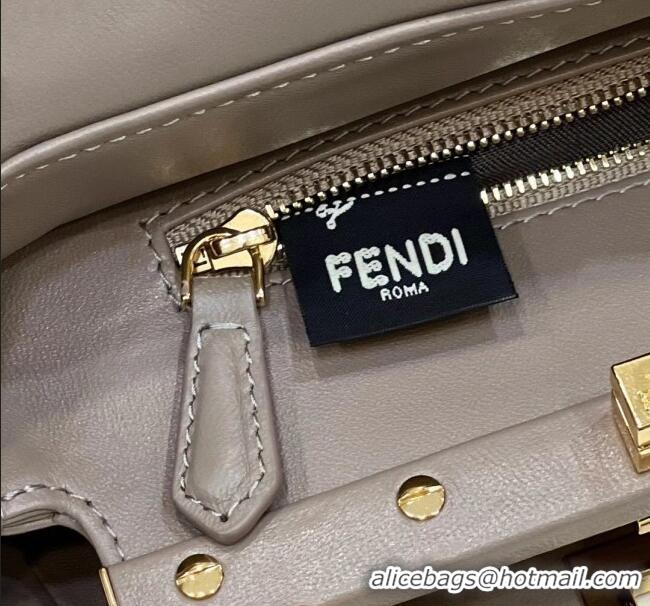 Pretty Style Fendi Peekaboo Mini Bag in Soft Lambskin 2590 Grey 2025