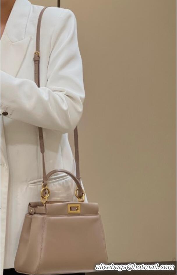 Pretty Style Fendi Peekaboo Mini Bag in Soft Lambskin 2590 Grey 2025