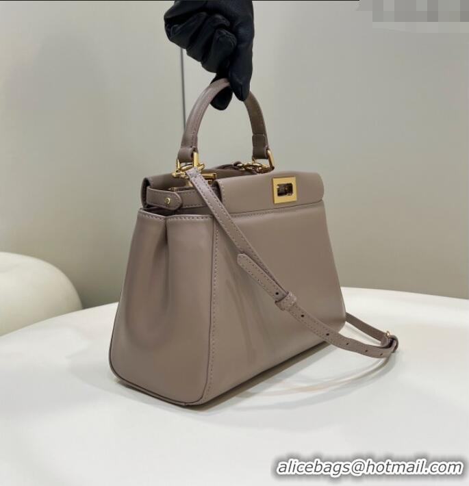 Pretty Style Fendi Peekaboo Mini Bag in Soft Lambskin 2590 Grey 2025