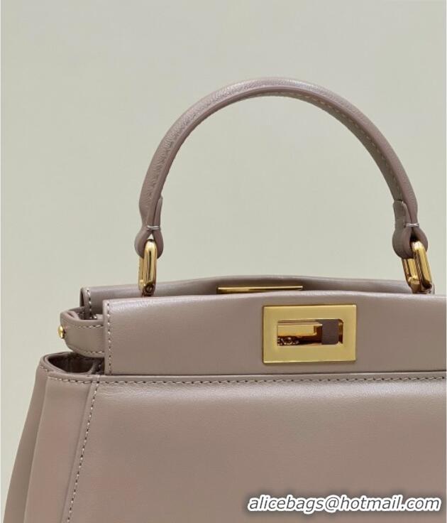 Pretty Style Fendi Peekaboo Mini Bag in Soft Lambskin 2590 Grey 2025