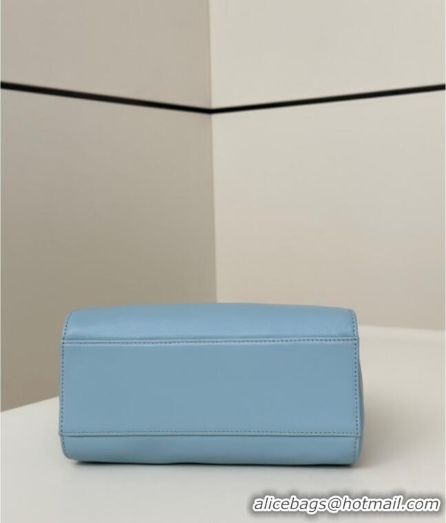 Top Design Fendi Peekaboo Mini Bag in Soft Lambskin 8315 Light Blue 2025