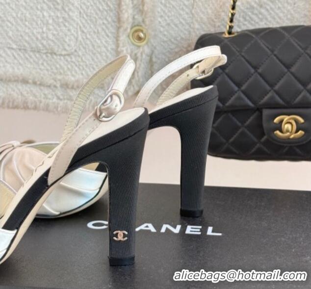 Best Price Chanel Satin & Grosgrain Slingback Pumps 9cm Pink 0103053