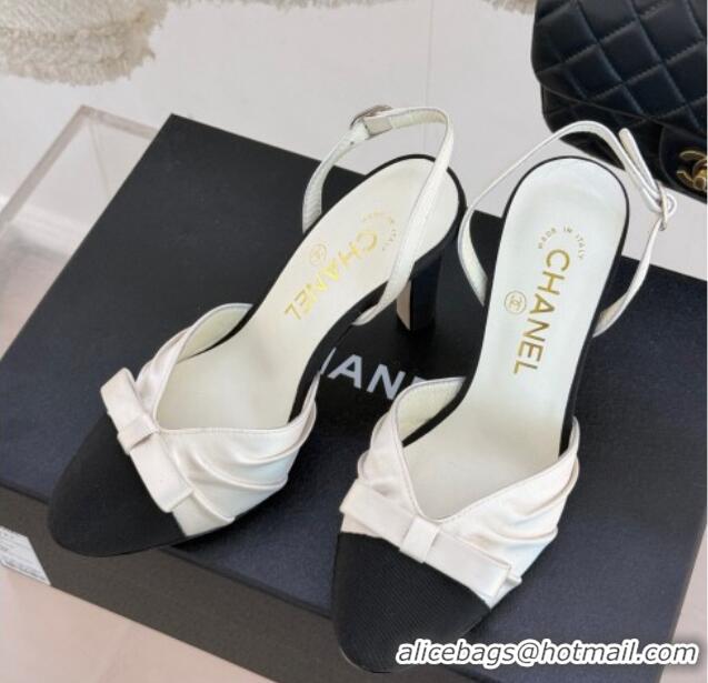 Best Price Chanel Satin & Grosgrain Slingback Pumps 9cm Pink 0103053