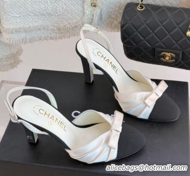 Best Price Chanel Satin & Grosgrain Slingback Pumps 9cm Pink 0103053