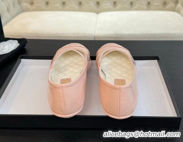 Most Popular Chanel Lambskin Mary Janes Ballet Flat Light Pink 0103068