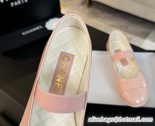 Most Popular Chanel Lambskin Mary Janes Ballet Flat Light Pink 0103068