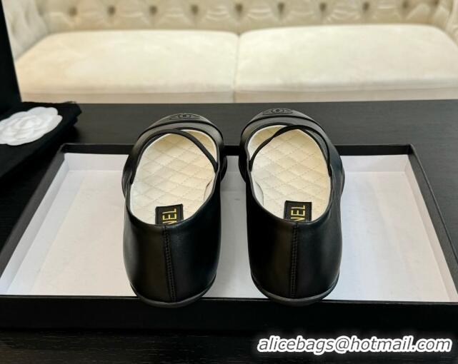 Purchase Chanel Lambskin Mary Janes Ballet Flat Black 0103069