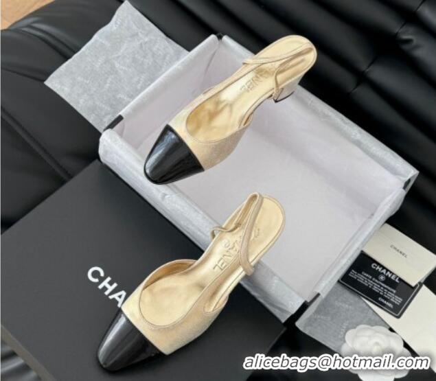 Shop Duplicate Chanel Velvet Slingback Pumps 6.5cm G31318 Beige 0103103