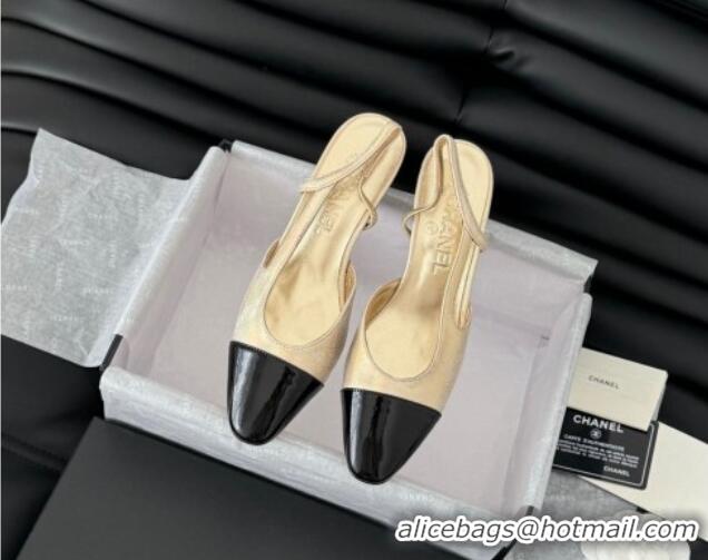 Shop Duplicate Chanel Velvet Slingback Pumps 6.5cm G31318 Beige 0103103