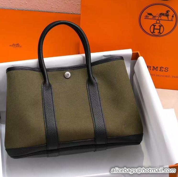 Well Crafted Hermes Garden Party 49 Voyage Bag H1256 Tourbe/Noir