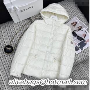 Big Discount Moncler Hoodie Down Jacket 1219 White 2024