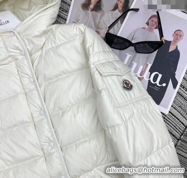 Big Discount Moncler Hoodie Down Jacket 1219 White 2024