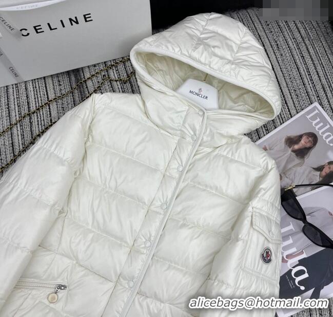 Big Discount Moncler Hoodie Down Jacket 1219 White 2024