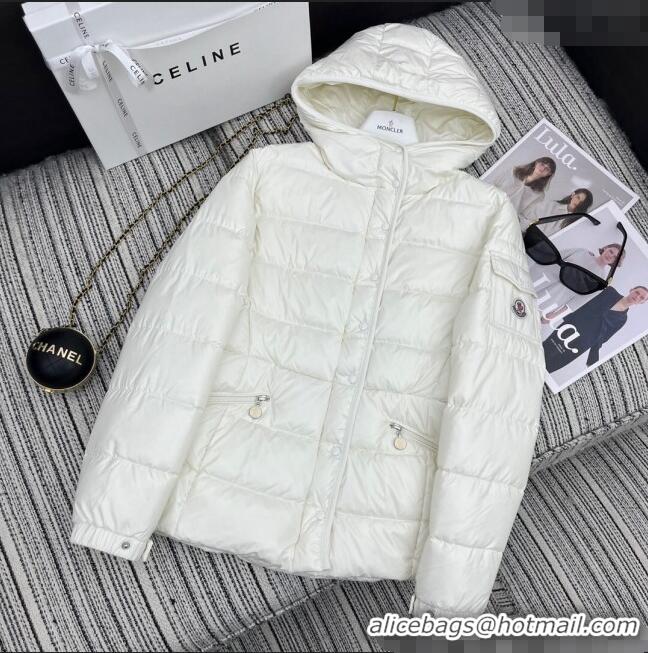 Big Discount Moncler Hoodie Down Jacket 1219 White 2024