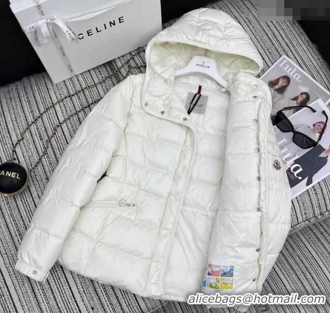 Big Discount Moncler Hoodie Down Jacket 1219 White 2024