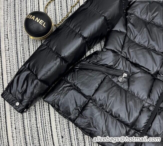 Buy Discount Moncler Hoodie Down Jacket 1219 Black 2024