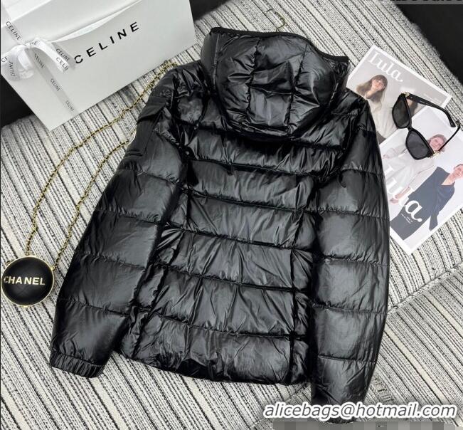 Buy Discount Moncler Hoodie Down Jacket 1219 Black 2024