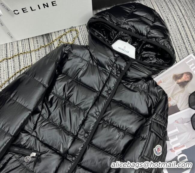 Buy Discount Moncler Hoodie Down Jacket 1219 Black 2024