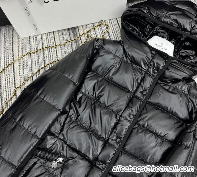 Buy Discount Moncler Hoodie Down Jacket 1219 Black 2024