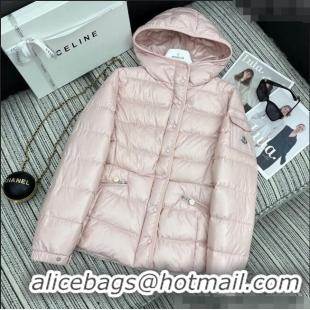 ​Top Grade Moncler Hoodie Down Jacket 1219 Light Pink 2024